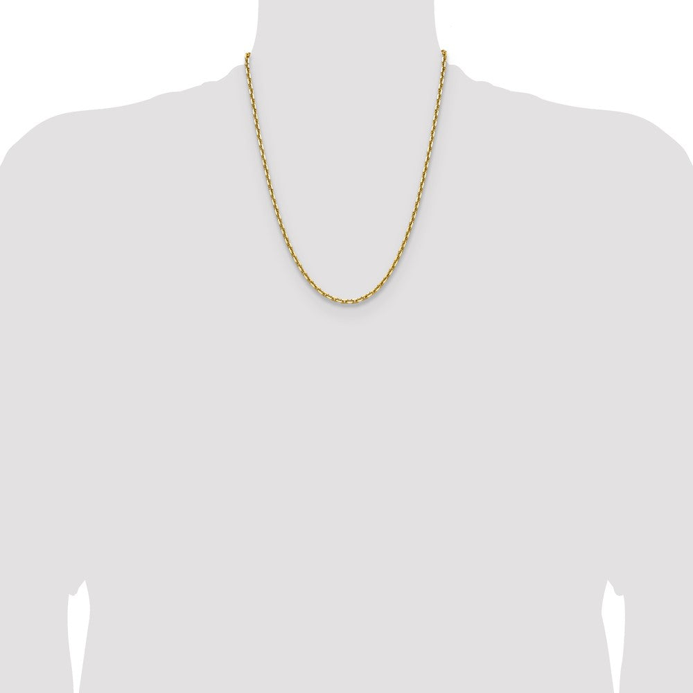 14K Yellow Gold 3.90mm D/C French Link 22 Inch Chain