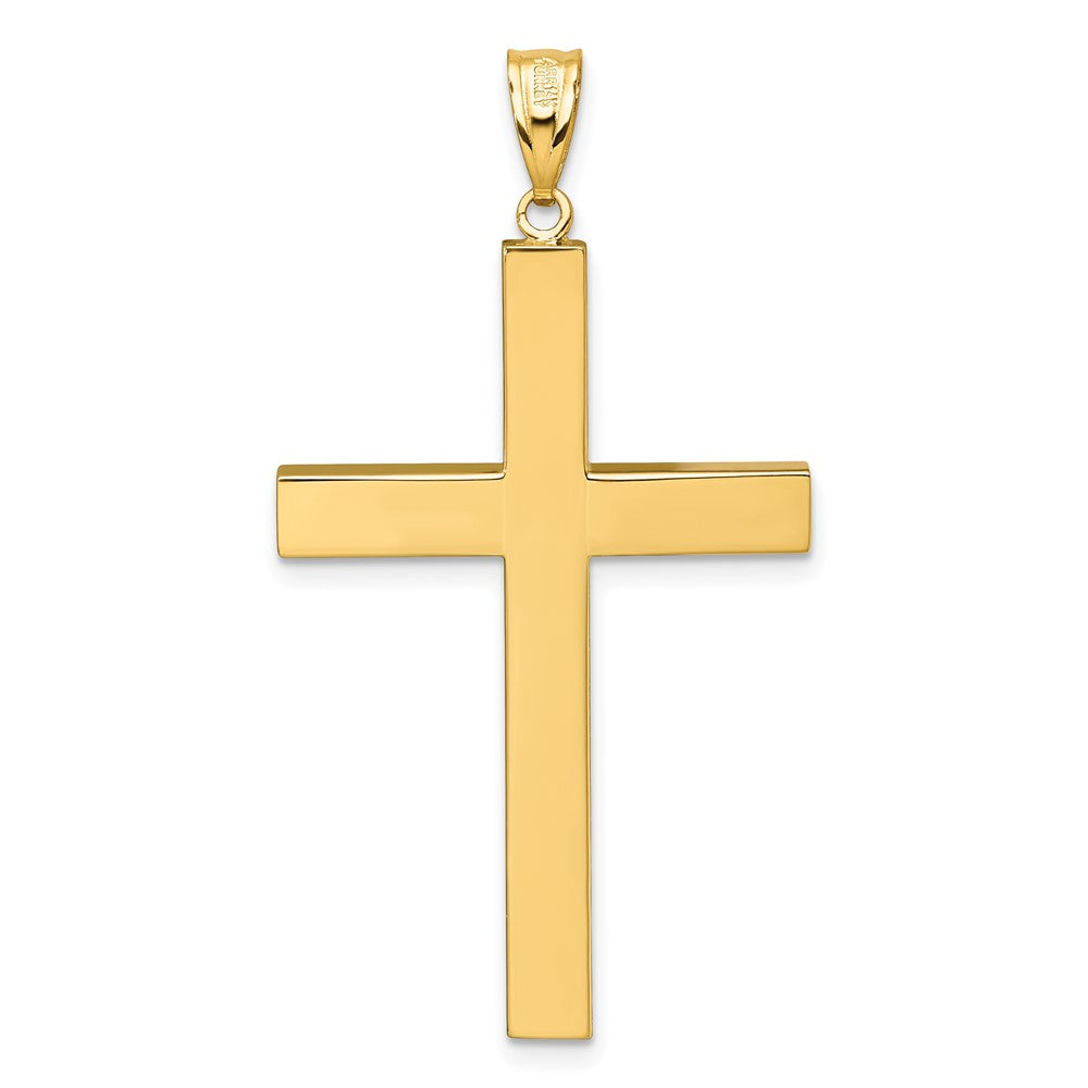14K Yellow Gold Polished Hollow Latin Cross Pendant