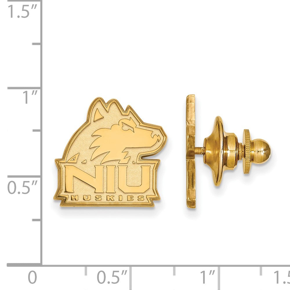14K Yellow Gold Gold LogoArt Northern Illinois University N-I-U Huskies Lapel Pin