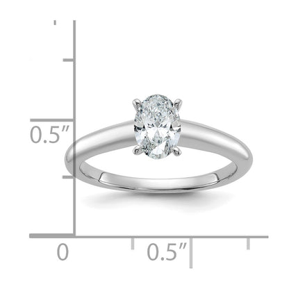 14K White Gold 3/4 carat Certified Lab Grown Diamond VS+ F+ Oval Complete Solitaire Engagement Ring