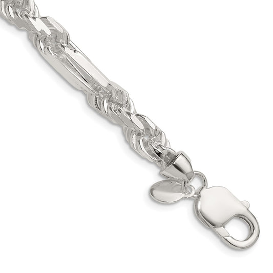 Sterling Silver 7mm D/C Figarope 24 Inch Chain