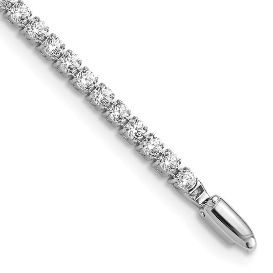 14K White Gold 3 1/5 carat Lab Grown Diamond VS+ F+ Complete Round Tennis Bracelet