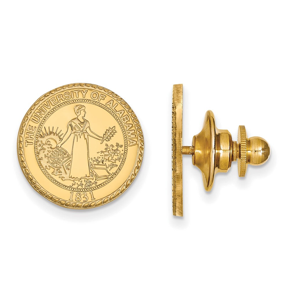 14K Yellow Gold Gold LogoArt University of Alabama Crest Lapel Pin