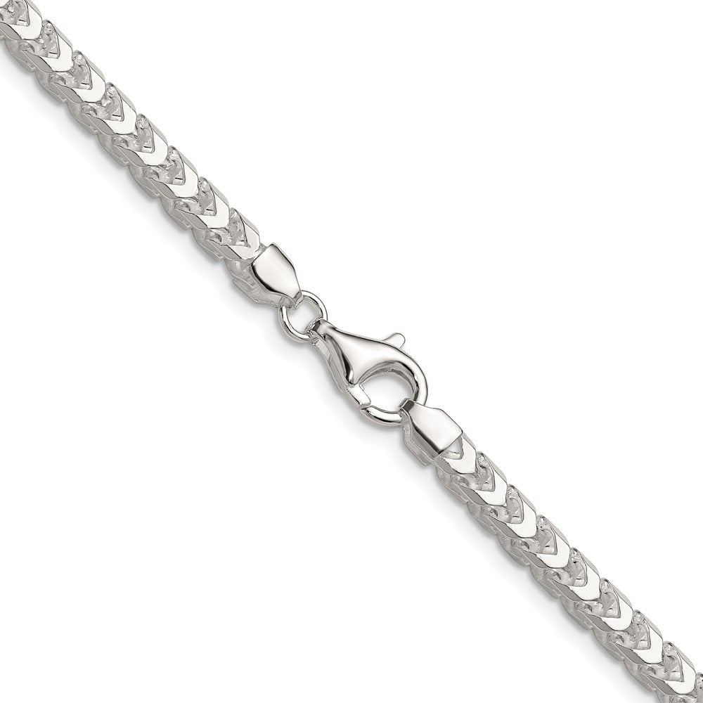 Sterling Silver 4.7mm D/C Square Franco 24 Inch Chain