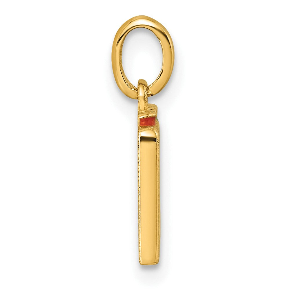 14K Yellow Gold Polished Multi-color Enameled Test Tubes Pendant