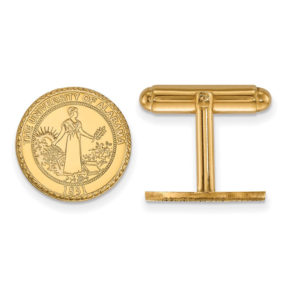 14K Yellow Gold Gold LogoArt University of Alabama Crest Cuff Links