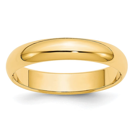 14K Yellow Gold 3.5mm Half Round Wedding Band Ring