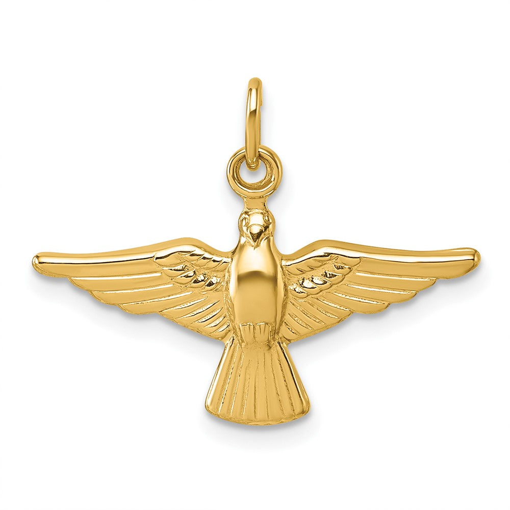14K Yellow Gold Polished Flying Dove Pendant