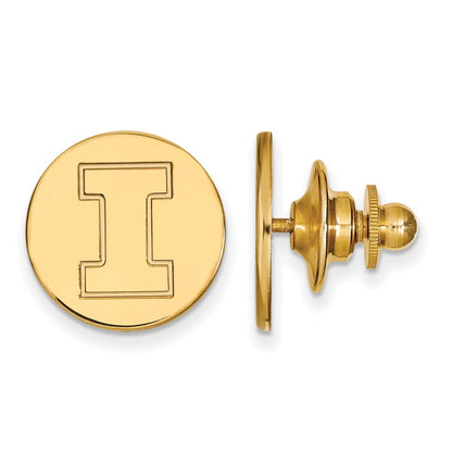 14K Yellow Gold Gold LogoArt University of Illinois Letter I Lapel Pin
