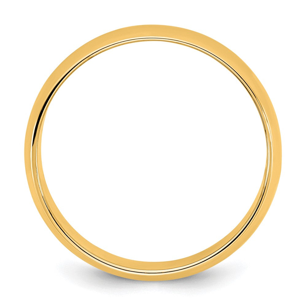 14K Yellow Gold 6.5mm LTW Half Round Wedding Band Ring