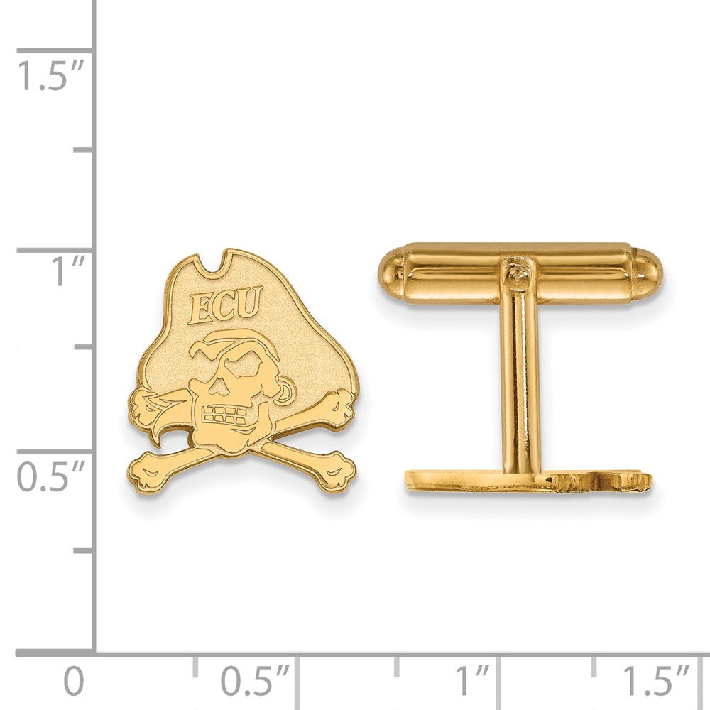 14K Yellow Gold Gold LogoArt East Carolina University Pirate Cuff Links