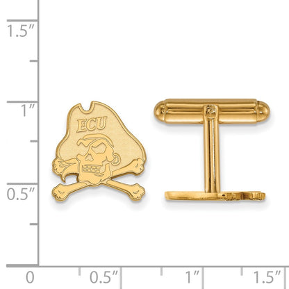 14K Yellow Gold Gold LogoArt East Carolina University Pirate Cuff Links