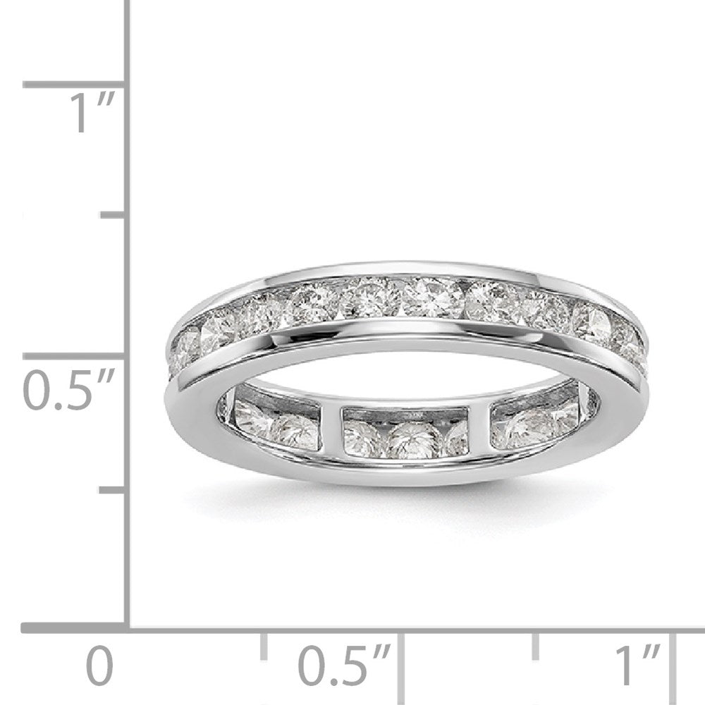 14K White Gold Polished 1.5ct Channel Diamond Eternity Wedding Band Ring