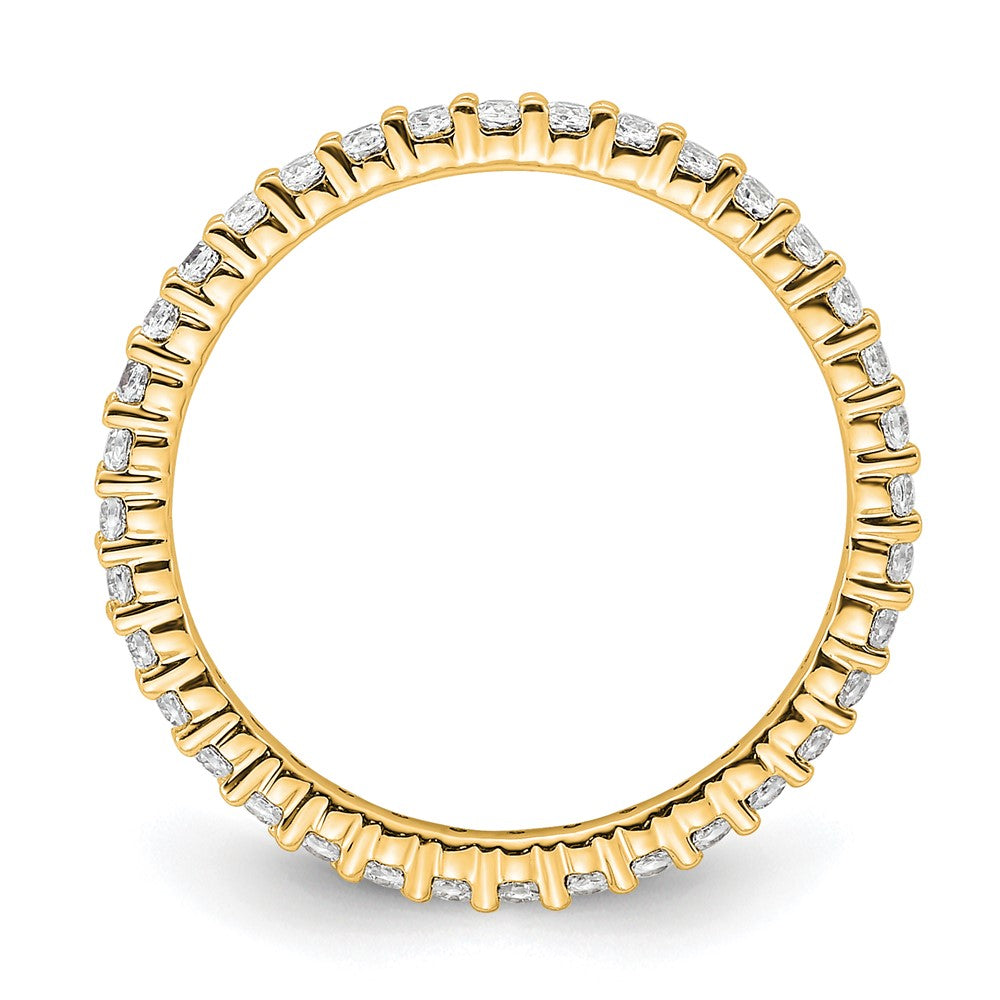 14K Yellow Gold Polished Size 6.5 Shared Prong 1/2 carat Diamond Complete Eternity Wedding Band Ring