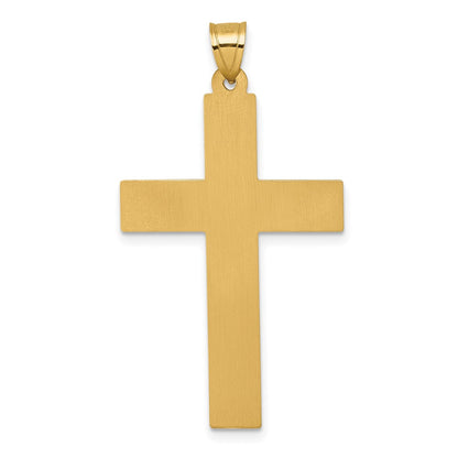14K Yellow Gold Polished And Textured Latin Cross Pendant