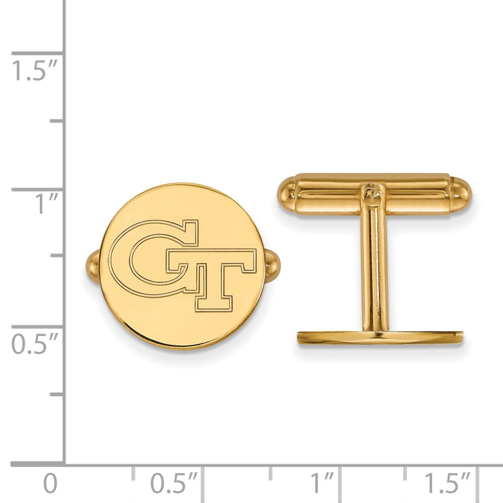 14K Yellow Gold Gold LogoArt Georgia Institute of Technology G-T Cuff Links