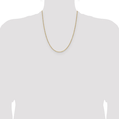 14K Yellow Gold 1.4mm D/C Forzantine Cable 22 Inch Chain