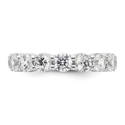 14K White Gold Polished Size 7.5 Shared Prong 4 carat Diamond Complete Eternity Wedding Band Ring