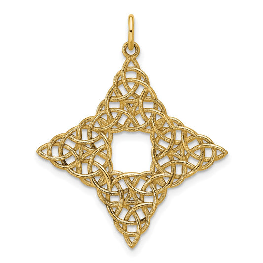 14K Yellow Gold Polished Celtic Knot Pendant
