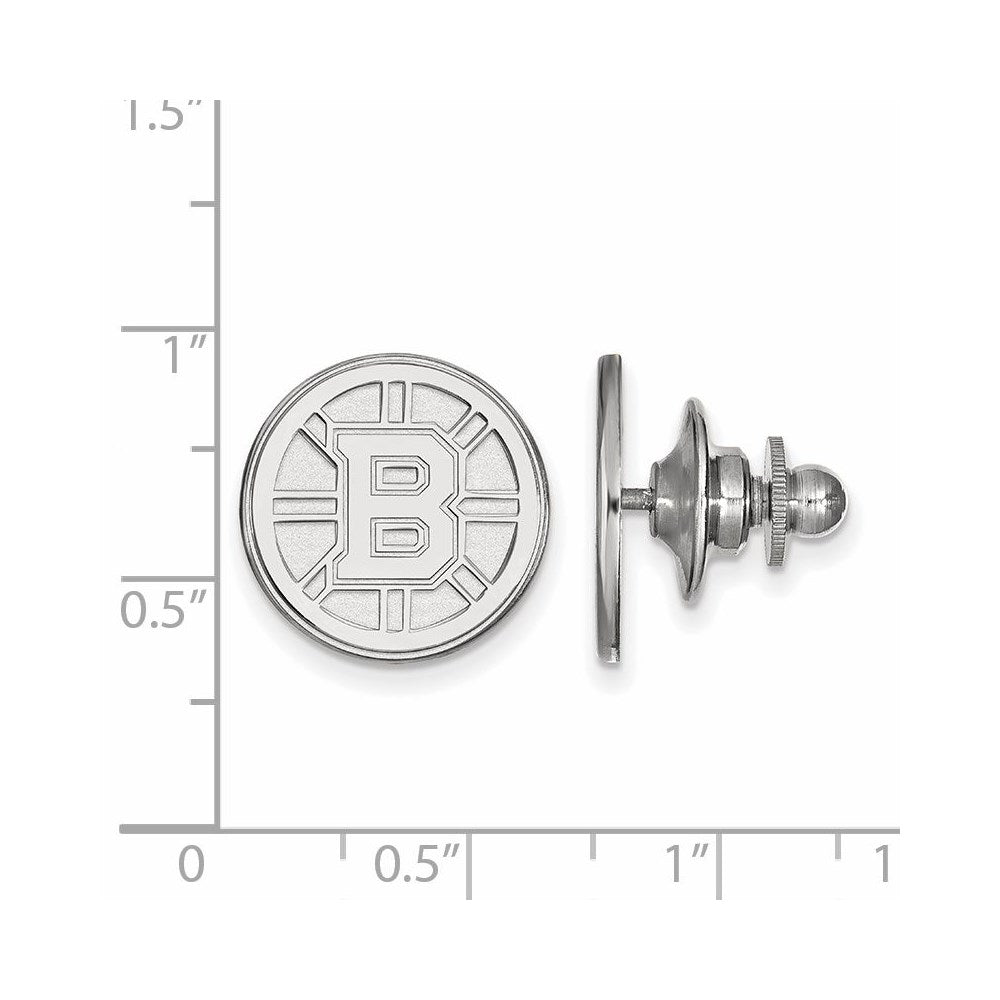 14K White Gold NHL LogoArt Boston Bruins Lapel Pin