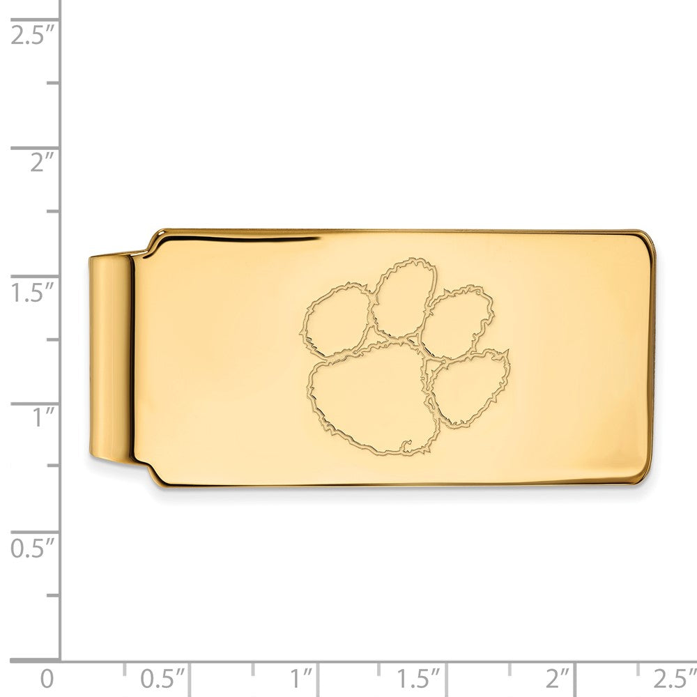 14K Yellow Gold Gold LogoArt Clemson University Tiger Paw Money Clip