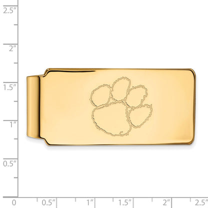 14K Yellow Gold Gold LogoArt Clemson University Tiger Paw Money Clip