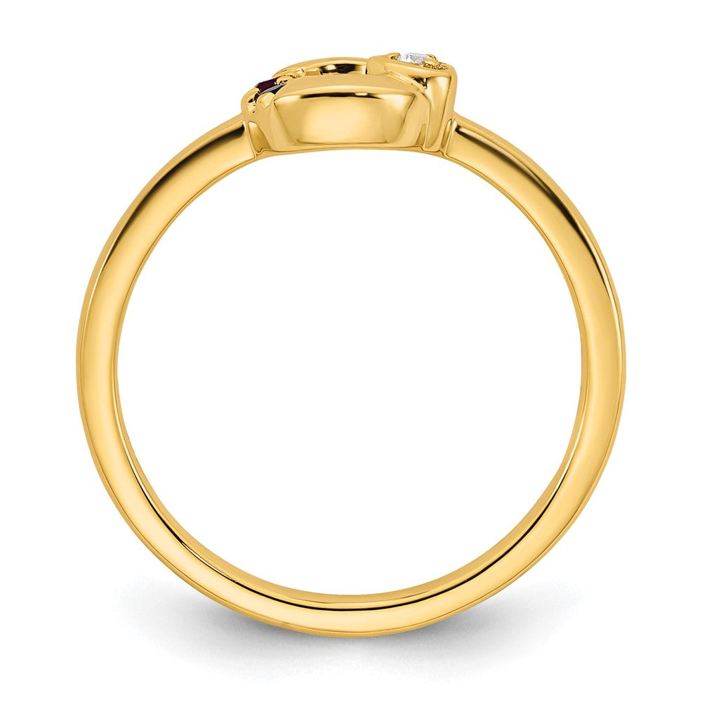 14k Yellow Gold 3-D Textured Entwined Palm Trees Charm