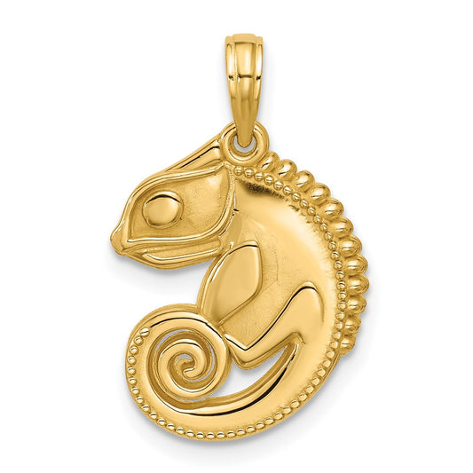 14K Yellow Gold Polished Chameleon Pendant