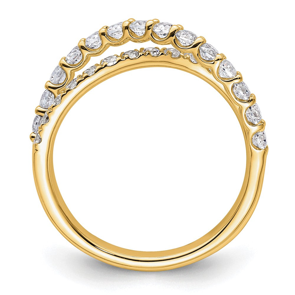 True Origin 14K Yellow Gold 1 carat Lab Grown Diamond VS+ F+ Complete Crisscross Wedding Band Ring