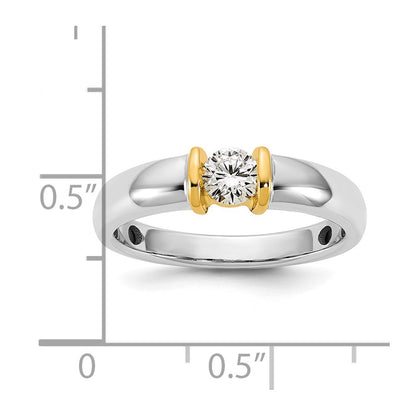 14K Two-Tone Gold .33ct Ladies Diamond Wedding Band Ring