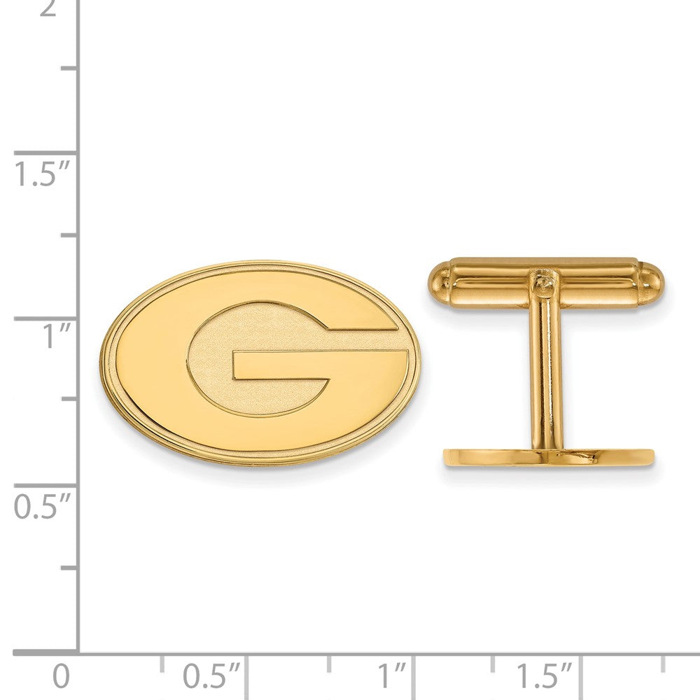 14K Yellow Gold Gold LogoArt University of Georgia Letter G Cuff Links
