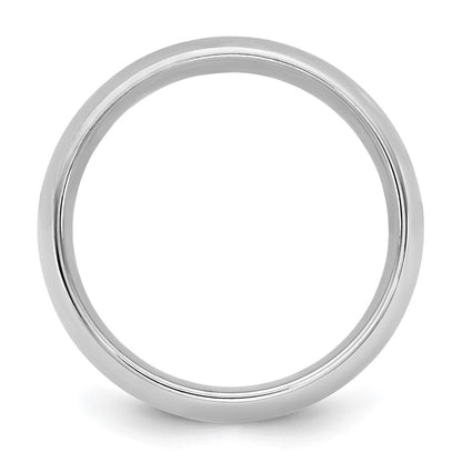 14k White Gold 6.5mm Standard Comfort Fit Wedding Band Ring