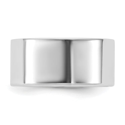 14k White Gold 9mm LTW Flat Wedding Band Ring