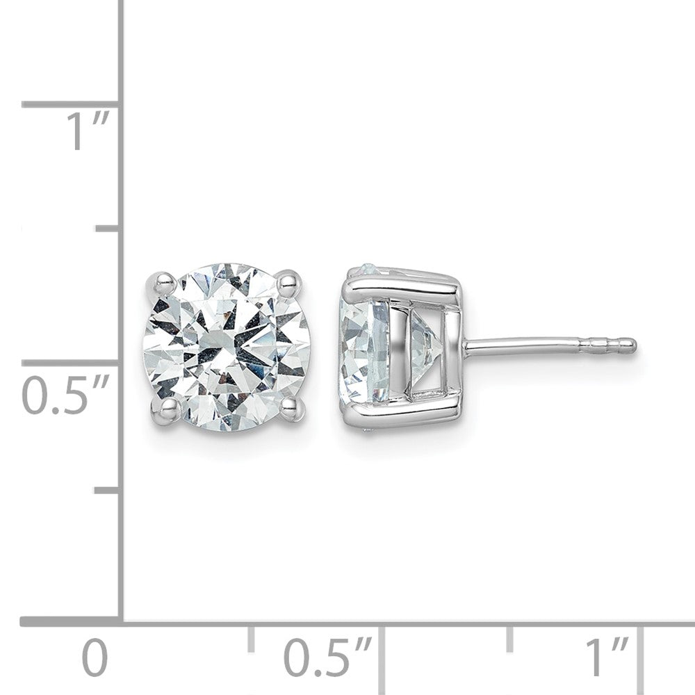 14K White Gold 5 carat Certified Lab Grown Diamond VS+ F+ Round Complete Four Prong Lightweight Stud Earrings