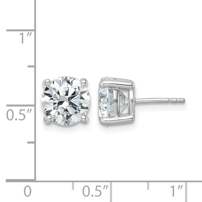 14K White Gold 5 carat Certified Lab Grown Diamond VS+ F+ Round Complete Four Prong Lightweight Stud Earrings