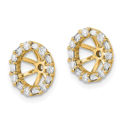 14K Yellow Gold 1/3 carat Diamond Circle Earring Jackets