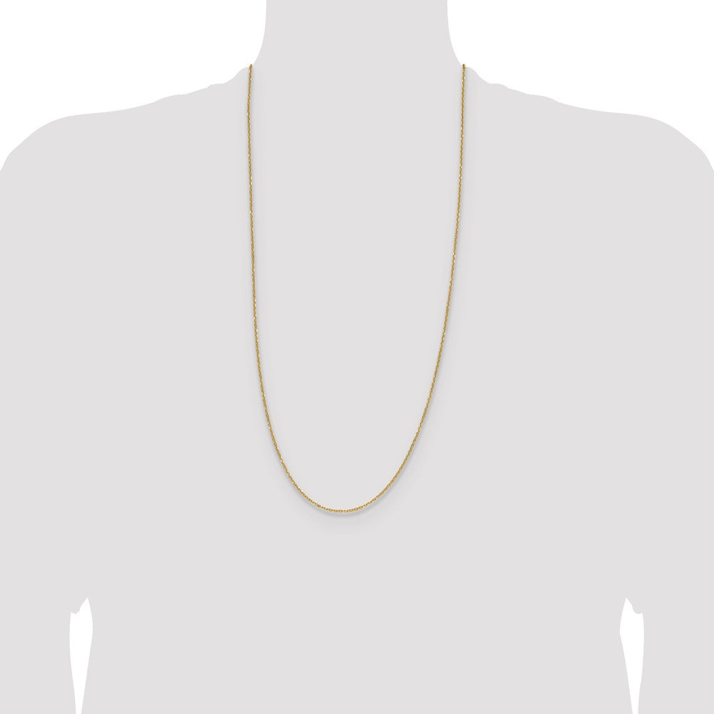 14K Yellow Gold 1.4mm D/C Forzantine Cable Chain Necklace