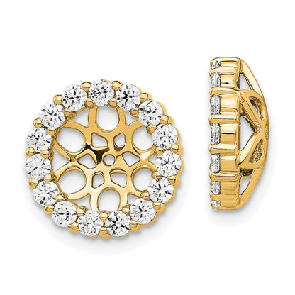 14K Yellow Gold 1.05 carat Diamond Circle Earring Jackets