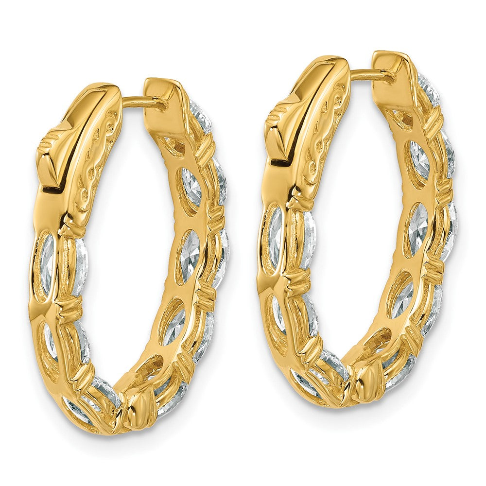 Def Earring 14K Yellow Gold Certified 5x3 Oval Lab Grown VS DEF Diamond Inside ...