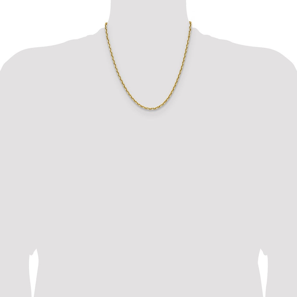 14K Yellow Gold 3.90mm D/C French Link 20 Inch Chain