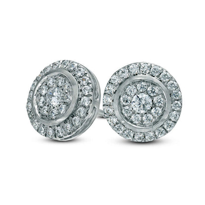 0.38 CT. T.W. Composite Diamond Frame Stud Earrings in 10K White Gold