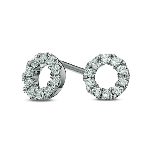0.25 CT. T.W. Diamond Circle Stud Earrings in 10K White Gold