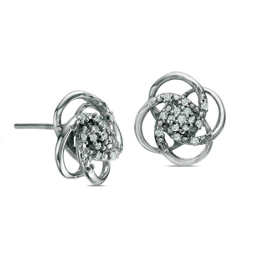 0.1 CT. T.W. Composite Diamond Orbit Stud Earrings in 10K White Gold