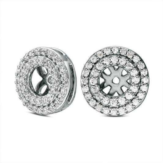 0.5 CT. T.W. Diamond Double Frame Earring Jackets in 10K White Gold