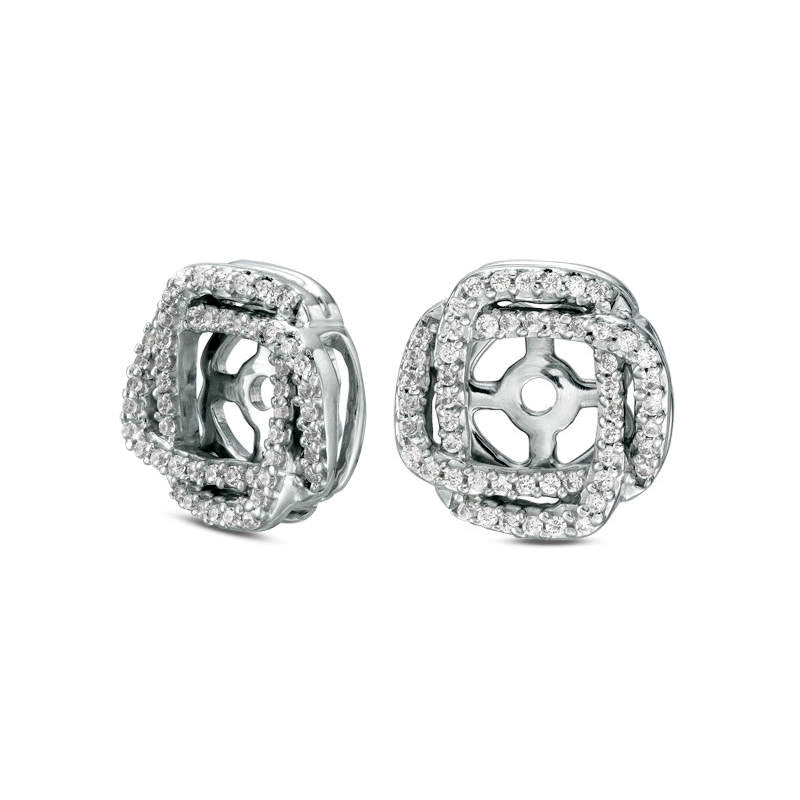 0.25 CT. T.W. Diamond Interlocking Square Frame Earring Jackets in 10K White Gold
