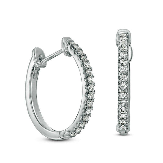 0.38 CT. T.W. Diamond Inside-Out Hoop Earrings in 14K White Gold
