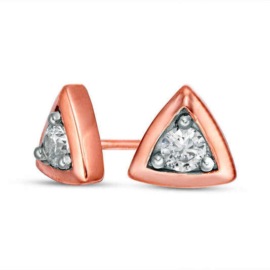 0.25 CT. T.W. Diamond Solitaire Triangle Stud Earrings in 10K Rose Gold