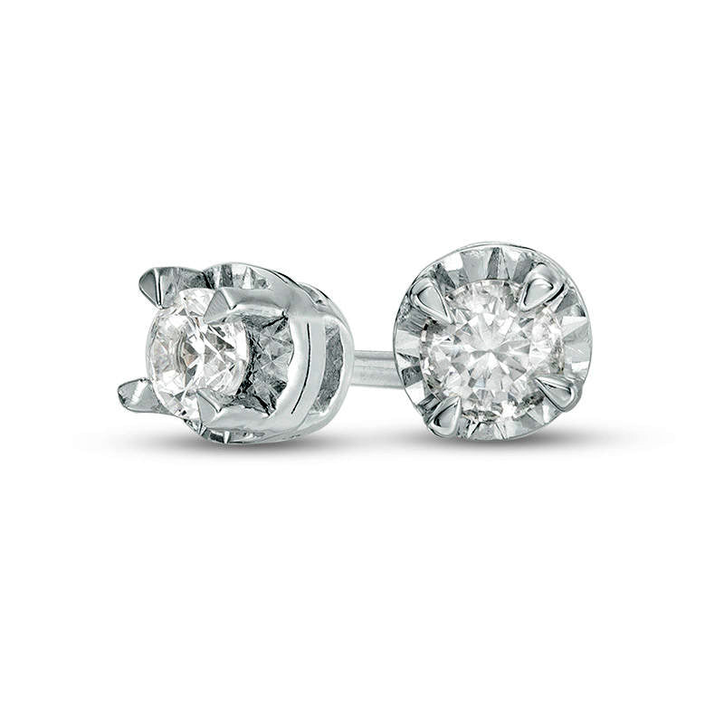 0.25 CT. T.W. Diamond Solitaire Stud Earrings in 10K White Gold