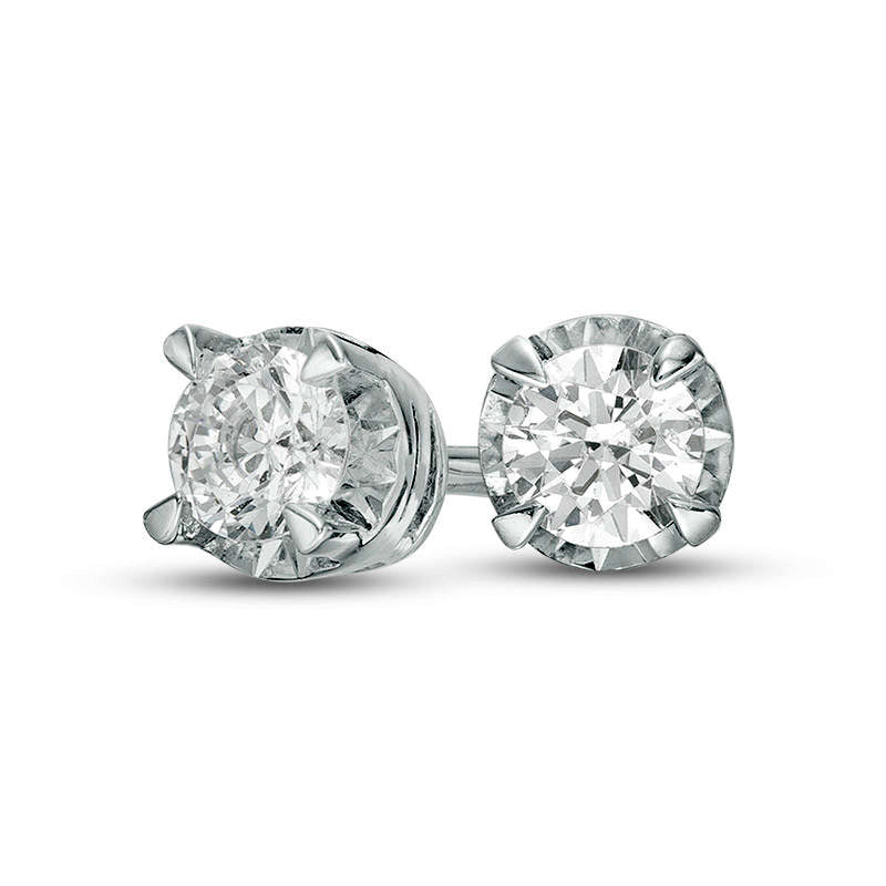 0.33 CT. T.W. Diamond Solitaire Stud Earrings in 10K White Gold
