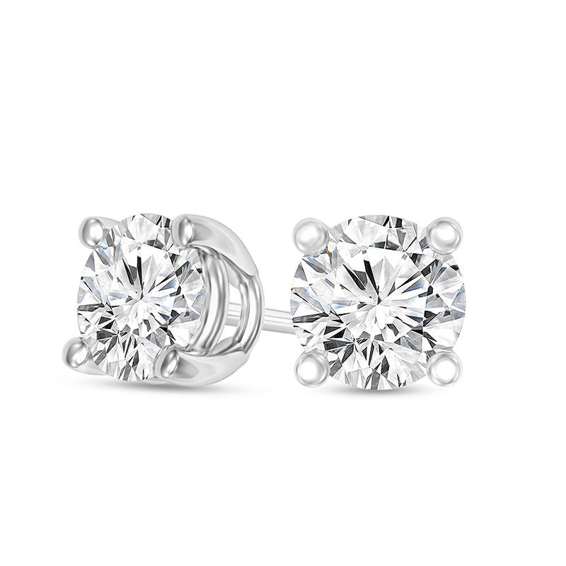 0.33 CT. T.W. Certified Diamond Solitaire Stud Earrings in 14K White Gold (I/SI2)